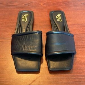 Franco Sarto Black Slide Sandals